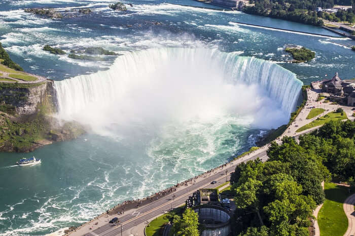 A top view of Niagara Falls in Canada