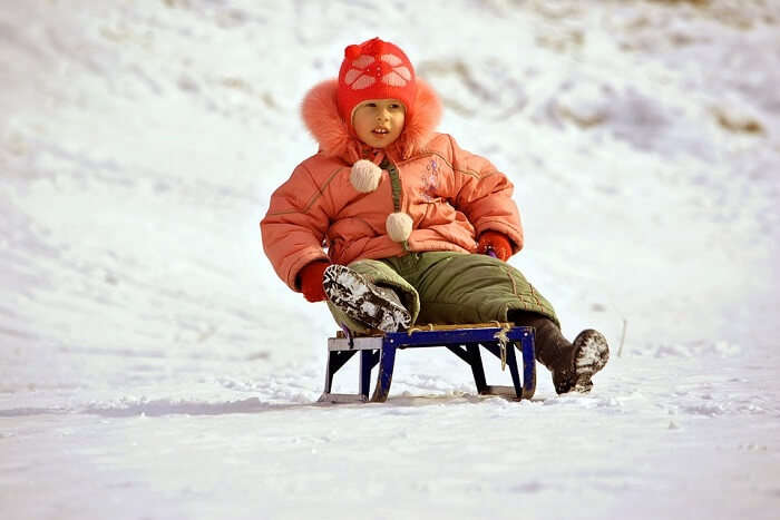 girl on sled