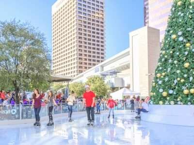 People skating during christmas in Phoenix