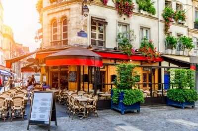 An open air French restaurant