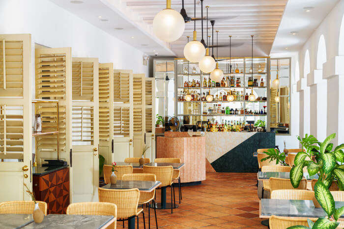 Seating in an indoor cafe