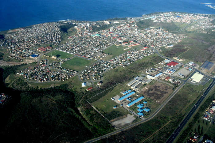 An Aerial view of Mossel Bay in South Africa