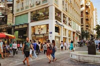 shopping street in athens