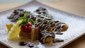 desert with fruit toppings