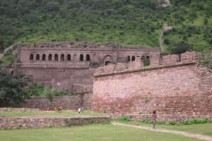A majestic view of Bhangarh Fort