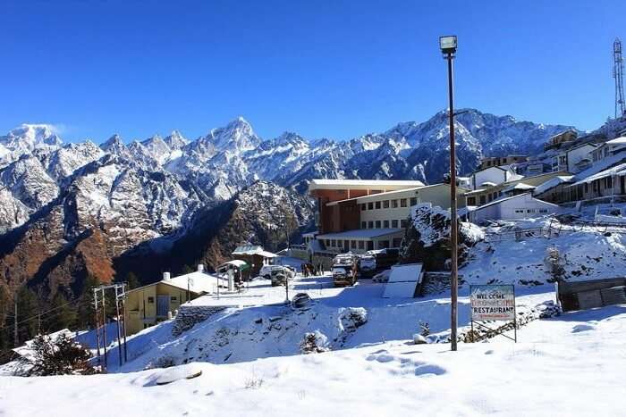 snow capped mountain, one of the best places to visit in India in April