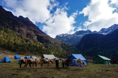 A camping site in Bhutan