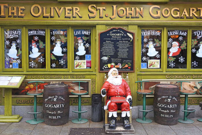 A shop with Christmas decoration