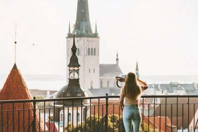 summer view of the city in Estonia