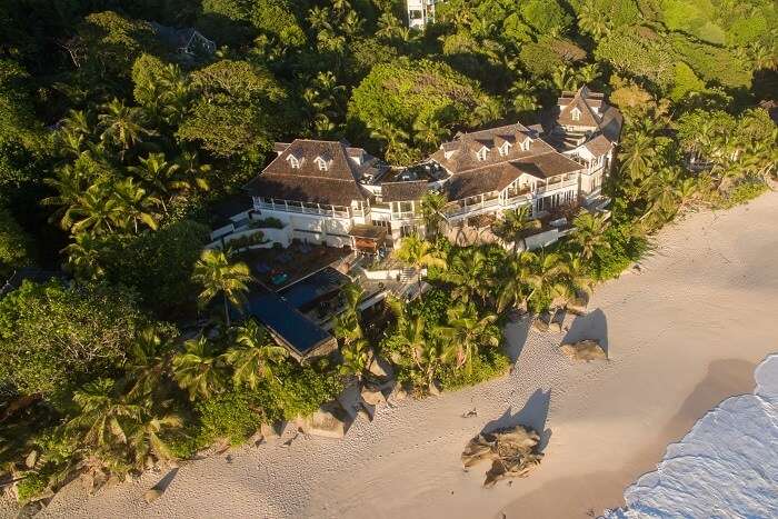 Aerial of Banyan Tree Seychelles