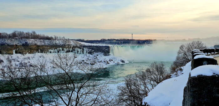 Instagram pic of frozen Niagara