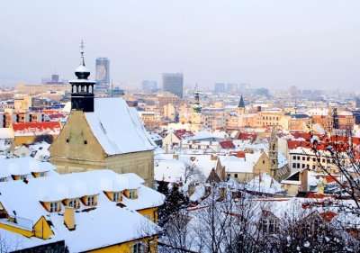 A view of Bratislava in winter