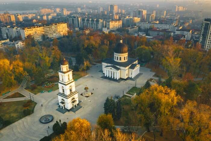 Bird's eye view of Chisinau