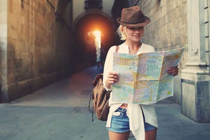 Woman with a map