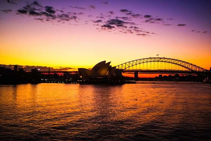 view of Sydney during sunset