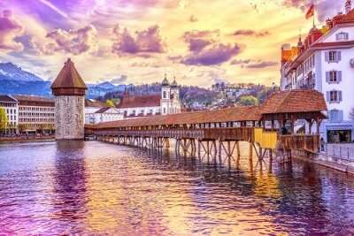 famous bridge in Lucerne
