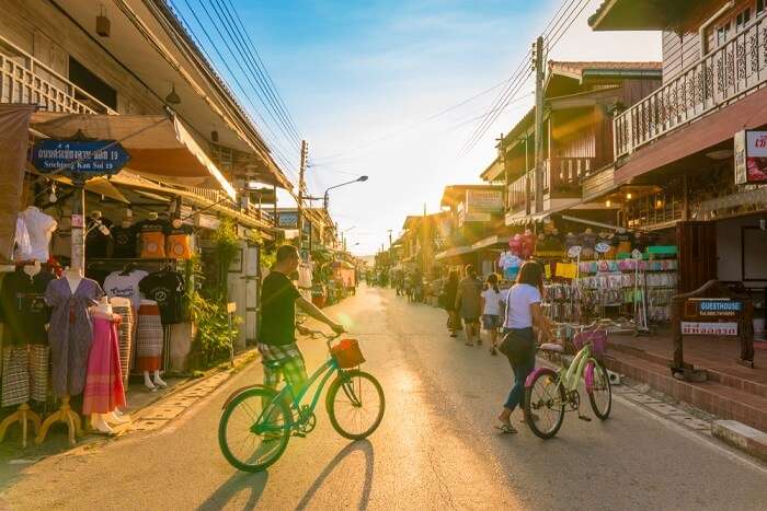 man on a cycle in Loei