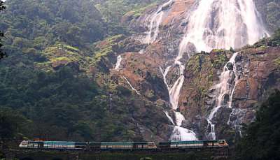 Scenic view at the Doodhsagar waterfalls