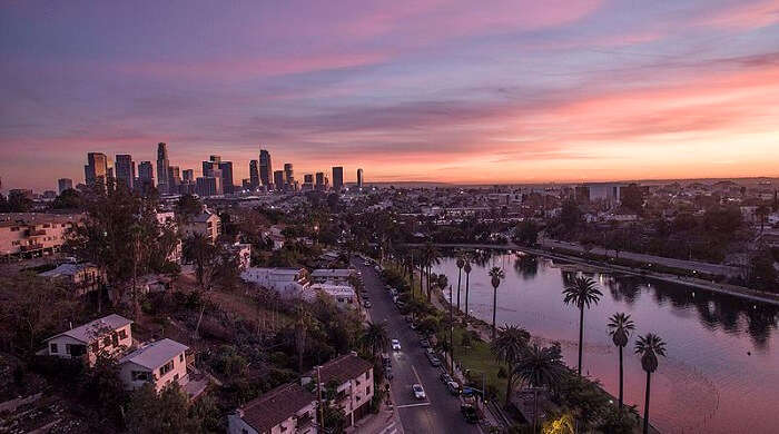 Los Angeles skyline view from above