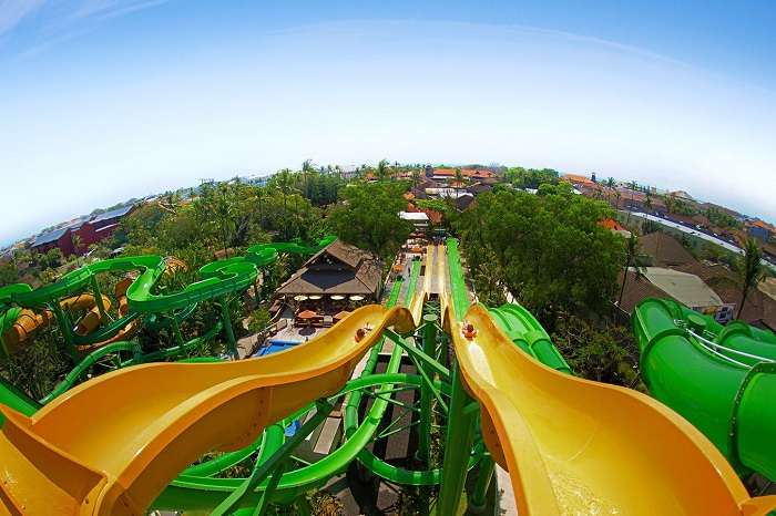 water slide in the water park