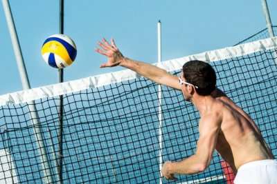 Man playing volley ball
