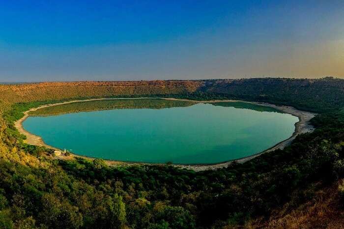 The bewitching lake in Lonar is a perfect hideout near Mumbai for couples.