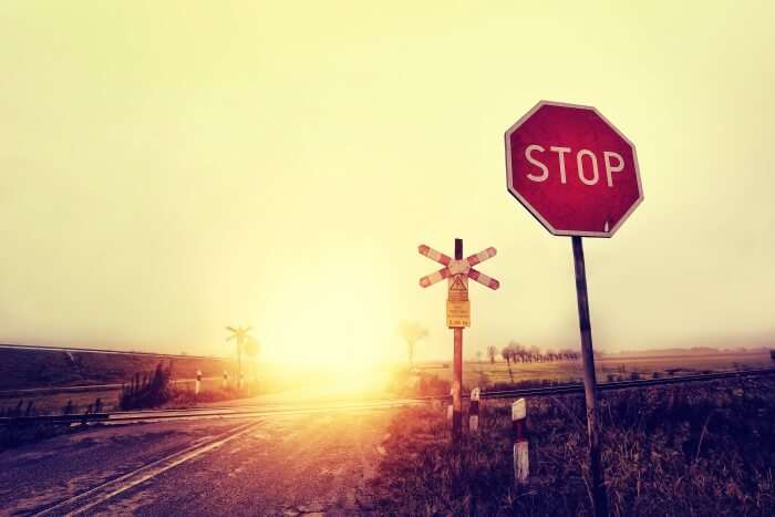 Stop sign on highway