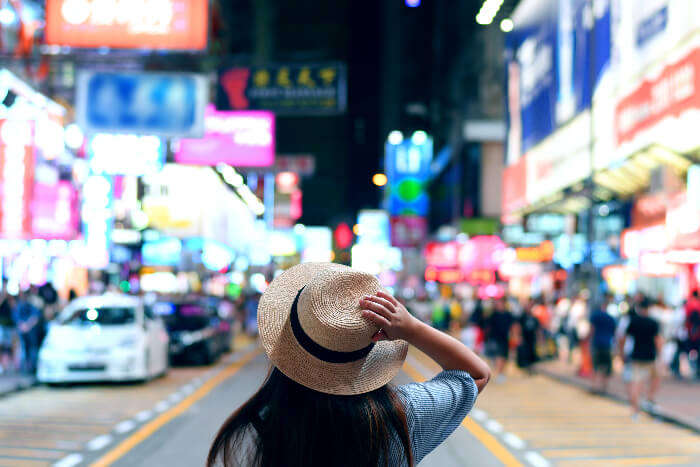 Girl standing in the street