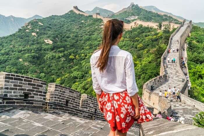 great wall of china top view