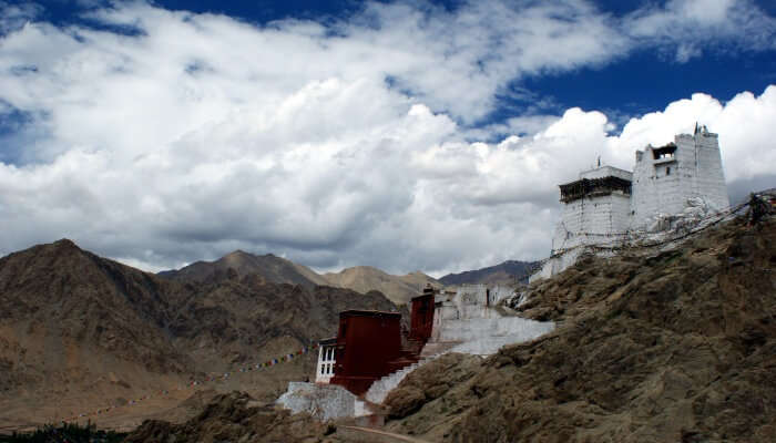 monastery atop the rocky hills