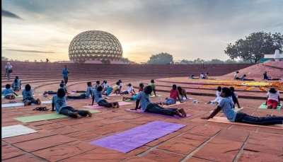 Participating in Yoga activities at Yoganjali Natyalayam is one of the best things to do in Pondicherry