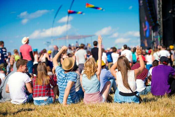People at a music festival