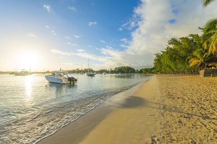 famous beach in Grand Baie