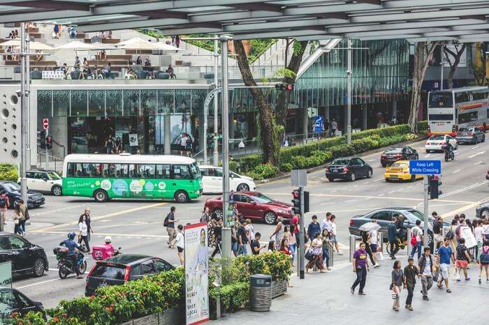 people crossing road