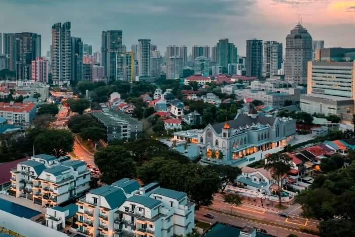 Bird's eye view of a city