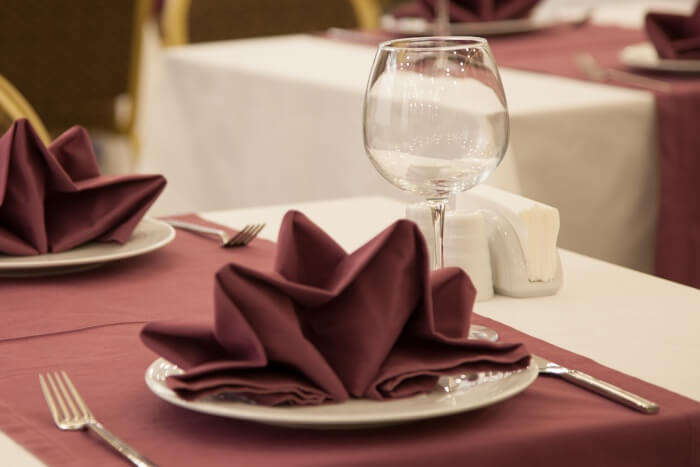 Table in a restaurant