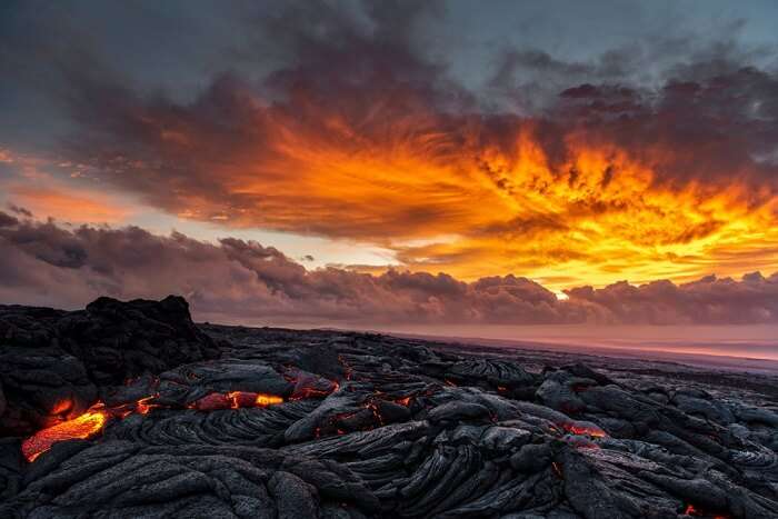 lava flowing