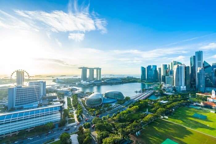 aerial view of Bay in Singapore