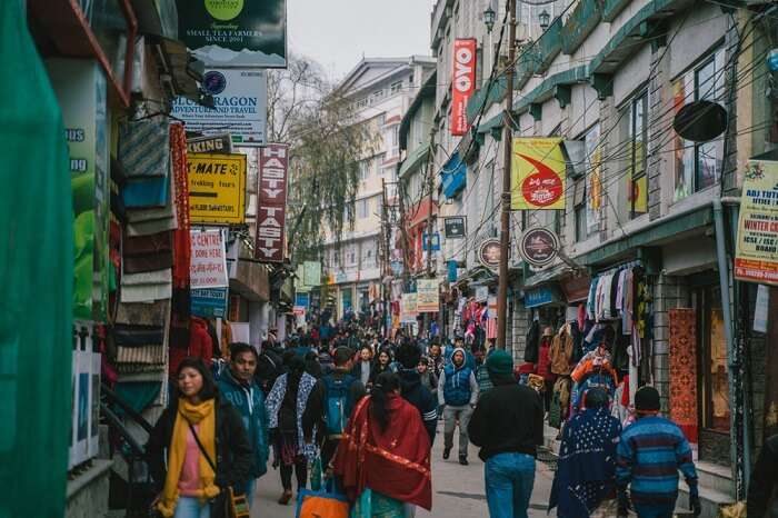 people walking in the market