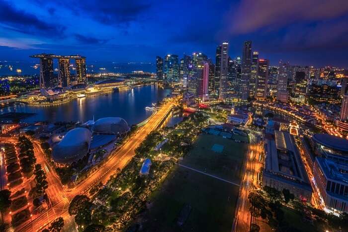 view of Singapore from above