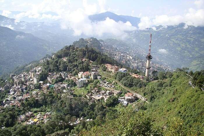 view from above of Gangtok