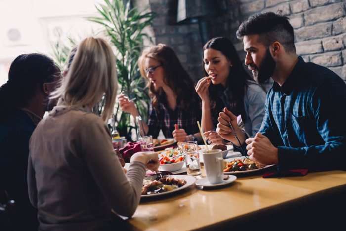 People eating in a restaurant