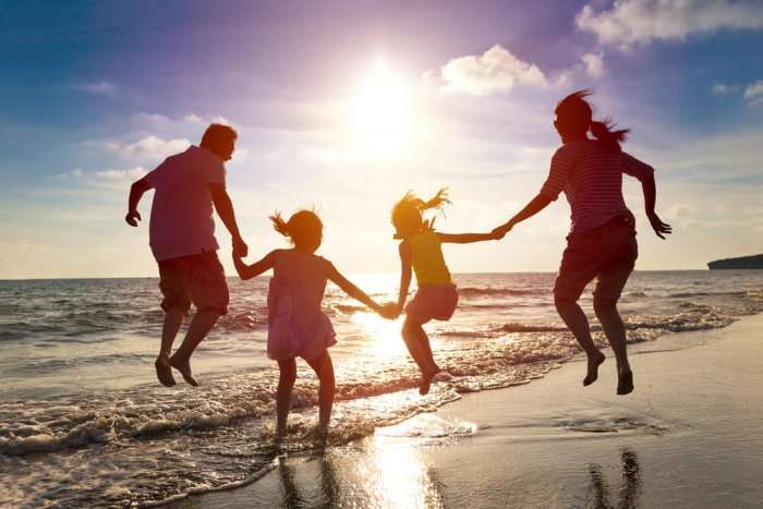 Family on a beach