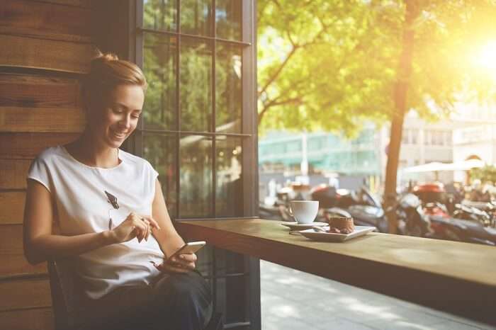 woman enjoying coffee