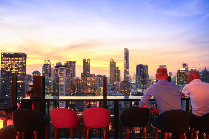 view from a rooftop bar