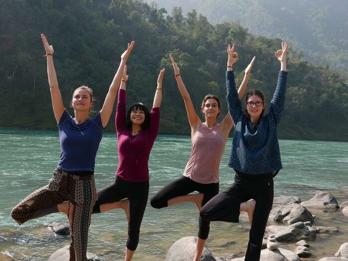yoga by Ganga river