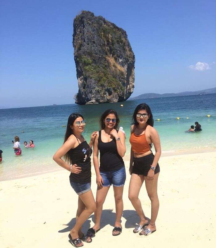 girls gang on the beach
