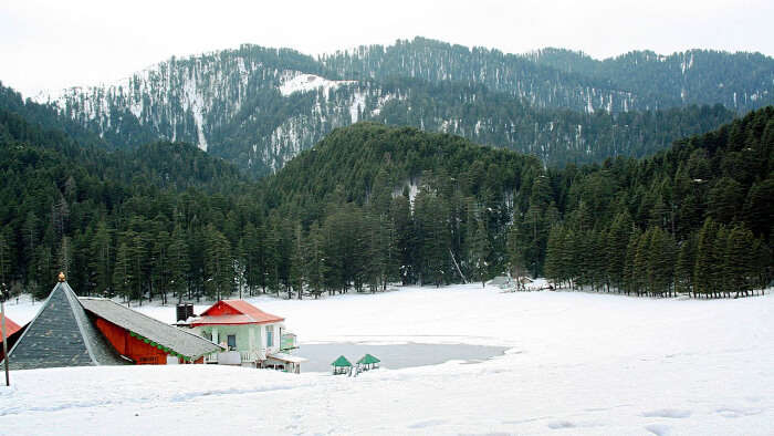 Khajjiar is an amazing place to witness snowfall in India 