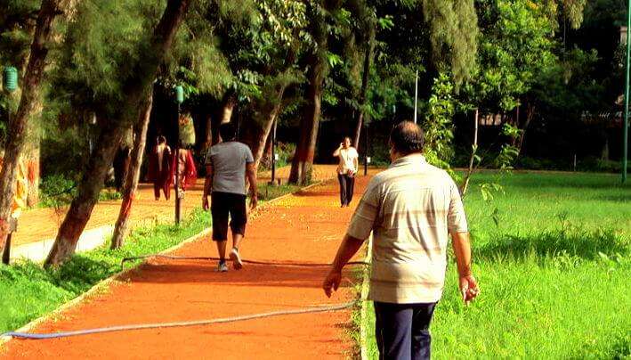 jogging in park