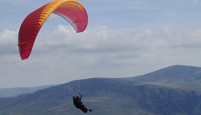 paragliding above the mountains